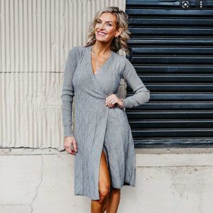 Aspen Wrap Knit Sweater Dress
